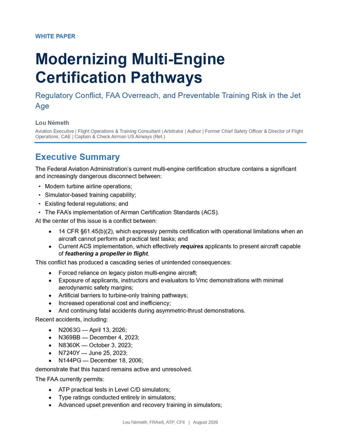 Modernizing Multi-Engine Certification Pathways